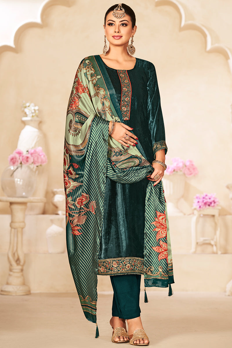 Velvet Soul Pure Plush Velvet Salwar Suit Design