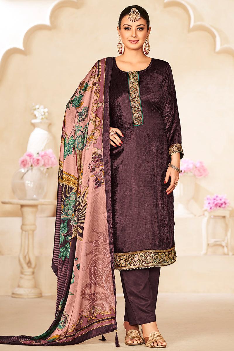 Velvet Soul Pure Plush Velvet Salwar Suit Design