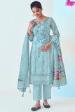 Blue Superior Cotton Salwar Suit Design 10093