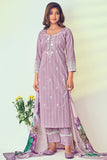 Lilac Superior Cotton Katha Print Salwar Suit