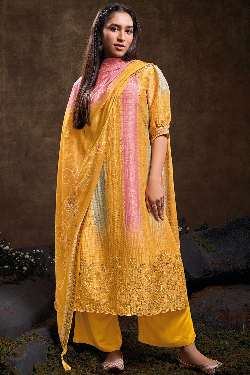 Pure Vintage Silk Digital Print Salwar Suit