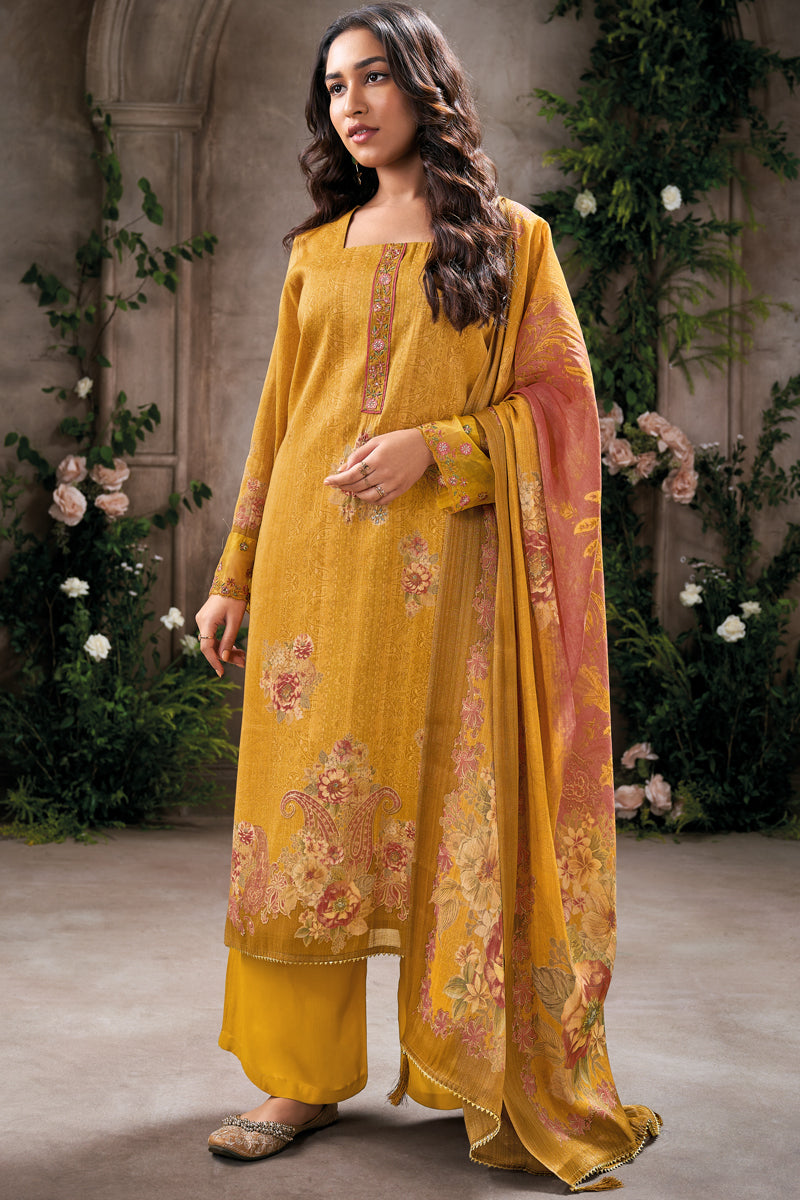 Pure Tissue Digital Printed Embroidered Salwar Suit