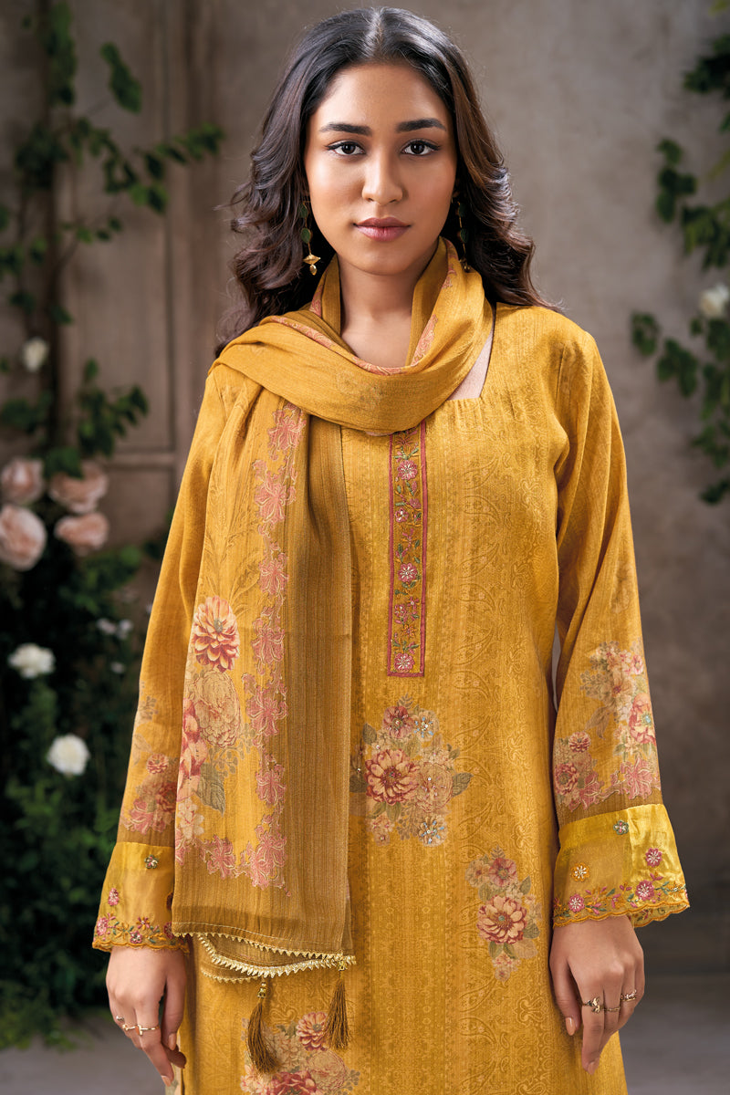 Pure Tissue Digital Printed Embroidered Salwar Suit