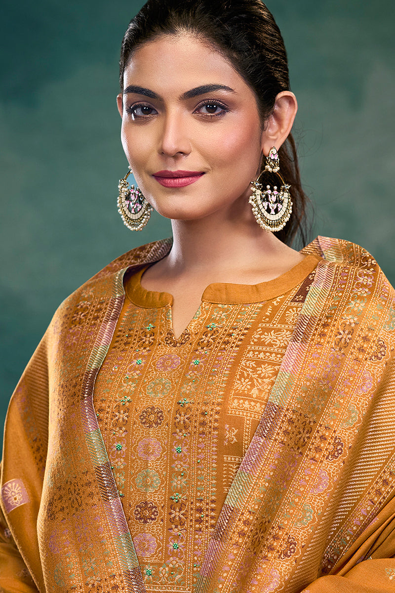 Pure Pashmina Jacquard Salwar Suit