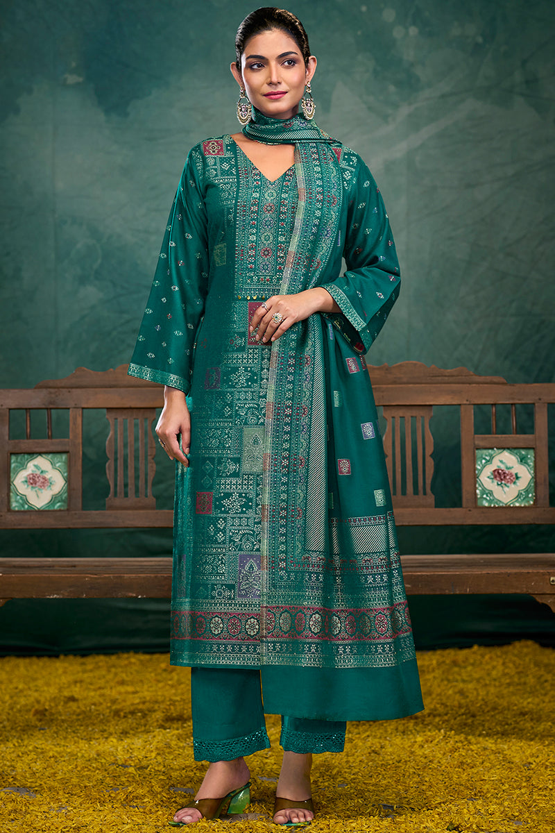 Pure Pashmina Jacquard Salwar Suit