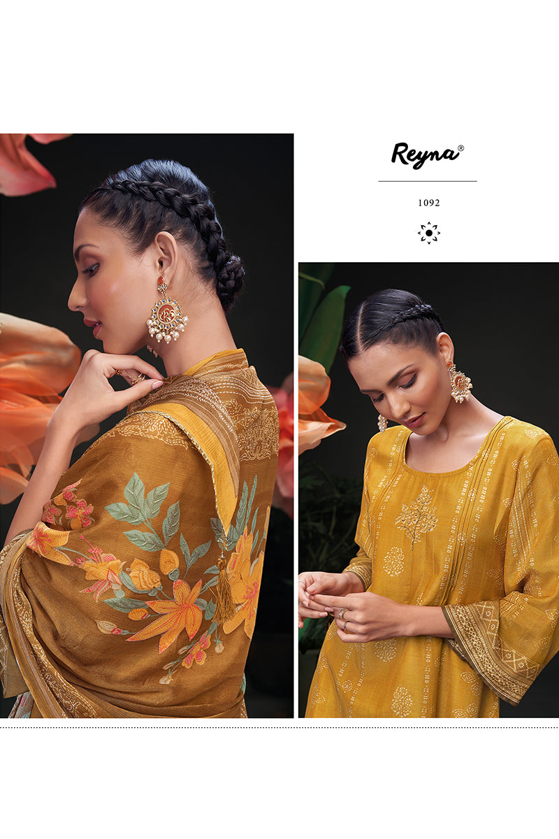 Illuminate Your Style in a Regal Saffron Pure Bemberg Salwar Suit